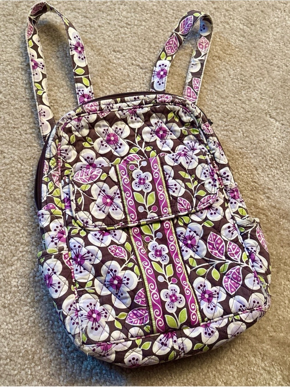 Vera Bradley Quilted Floral Pattern in Purple, White & Green